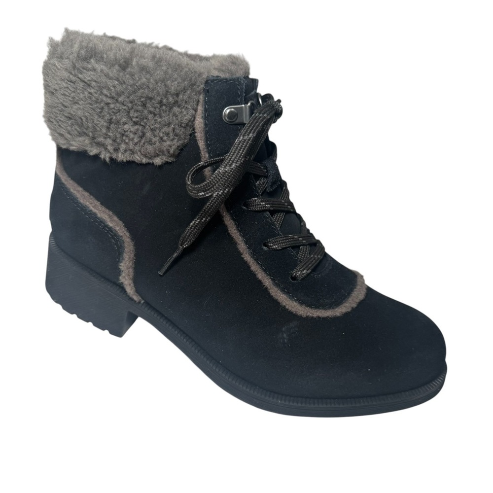 UGG Bodie Fur Lace Up Boots Womens‎ 7 Cozy Waterproof Outdoors Suede New